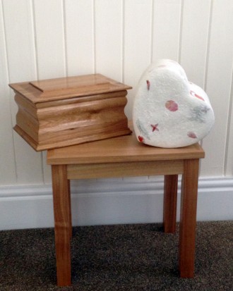 Solid Oak Ashes Casket & Leaf Urn